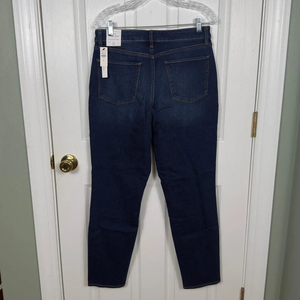 Talbots Slim Ankle Jeans Womens 10 Dark Wash Curvy Slimming Denim Pants NWT